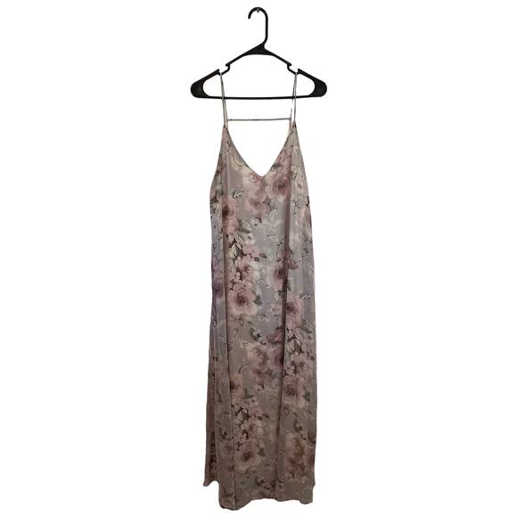 Lulu's Taupe Floral Print Shift Dress Size Medium - Picture 1 of 4